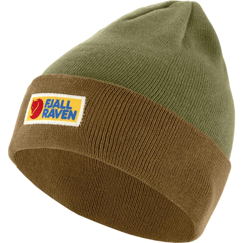 Fjallraven Unisex Vardag Classic Beanie in Buckwheat Brown/Laurel Green